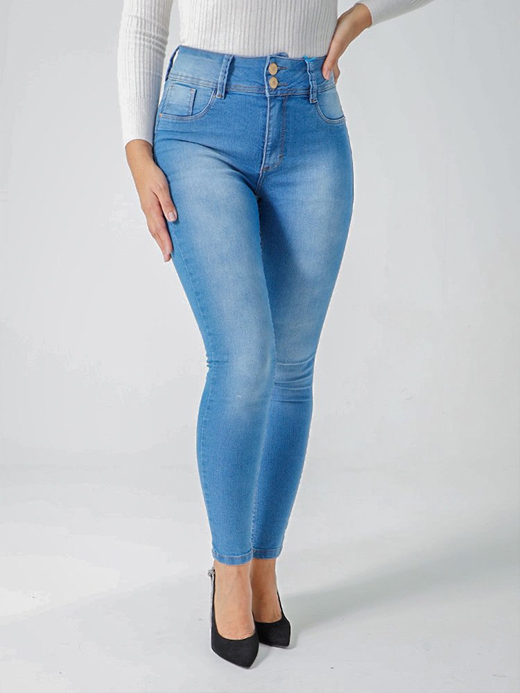 Calça canelada best sale feminina jeans