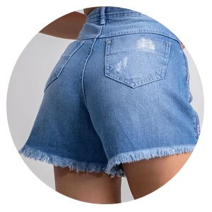 Detalhes Short Jeans Feminino Slouchy