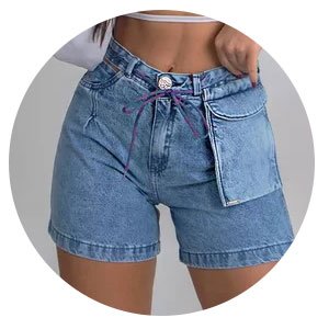 Shorts Jeans Feminino Bolsos