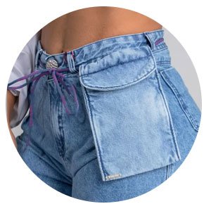 Shorts Jeans Feminino Porta Celular