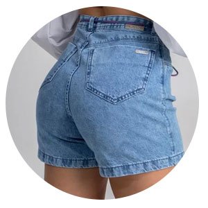 Shorts Jeans Feminino Slouchy Detalhes