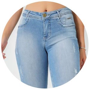 Calça Feminina Jeans Capri Niina (Azul Claro) Atacado