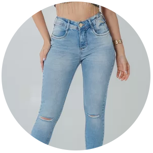 calca feminina jeans levanta bumbum edex