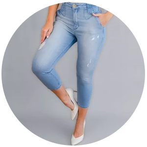 calca capri feminina jeans original edex