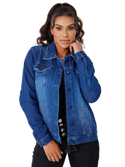 jaqueta feminina tradicional jeans edex