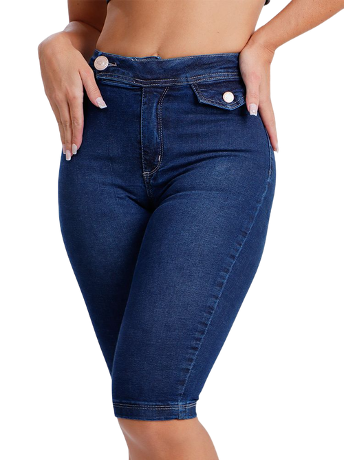 bermuda jeans cintura perfeita cos alto