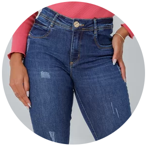 calca feminina jeans cintura alta