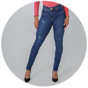 calca feminina jeans cintura alta edex