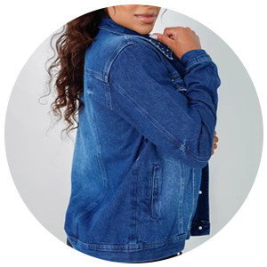 jaqueta jeans feminina azul