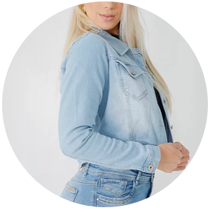 jaqueta feminina jeans cropped edex