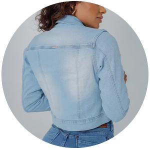 jaqueta jeans feminina curta cropped edex