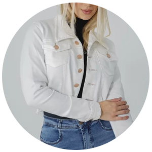 jaqueta feminina jeans cropped branca