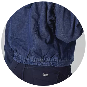 jaqueta feminina jeans elastico na barra