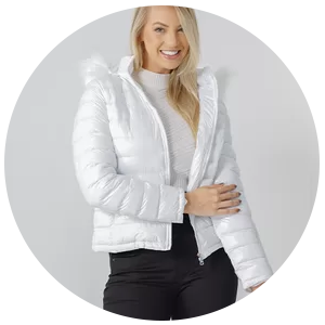 jaqueta feminina nylon peluciada branca