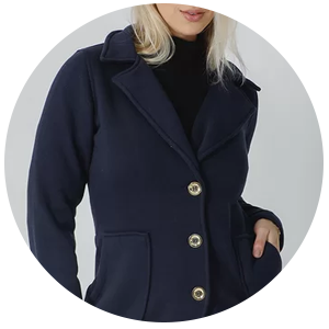 casaco social feminino de moletom azul