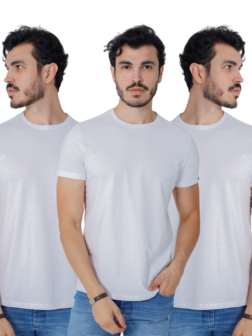 kit camisetas masculinas basicas branco