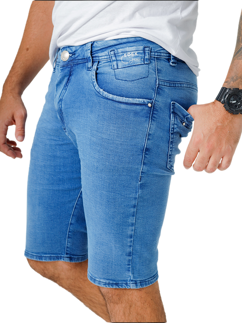 bermuda masculina jeans edex azul
