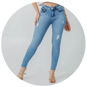 calca feminina jeans empina bumbum azul