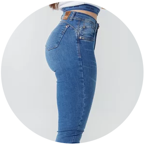 calca feminina jeans modeladora azul