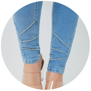 calca feminina jeans modeladora strass