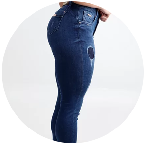 calca feminina jeans azul modeladora