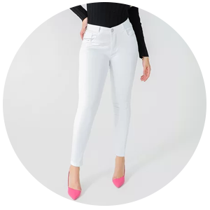 calca modeladora branca jeans