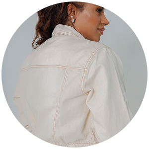 jaqueta feminina jeans bomber areia