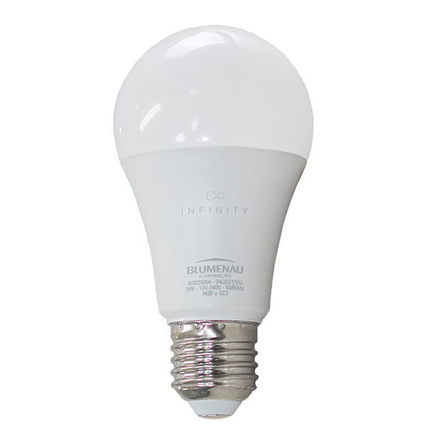 LAMPADINA SMART LED A60 E27 9W WIFI RGB+CCT 2700K-6500K 806 LUMEN D60H118mm  COMPATIBILE