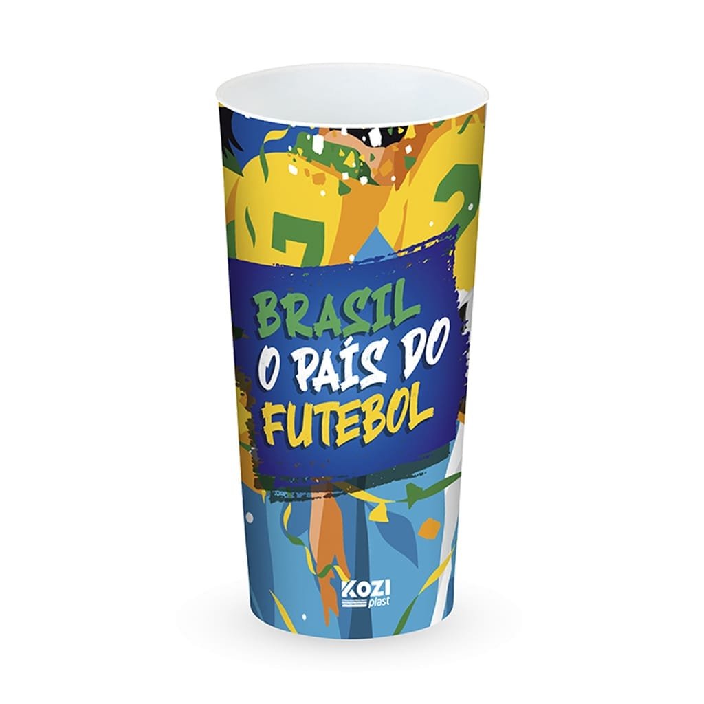copo decorado brasil 350ml sortido kozi plast