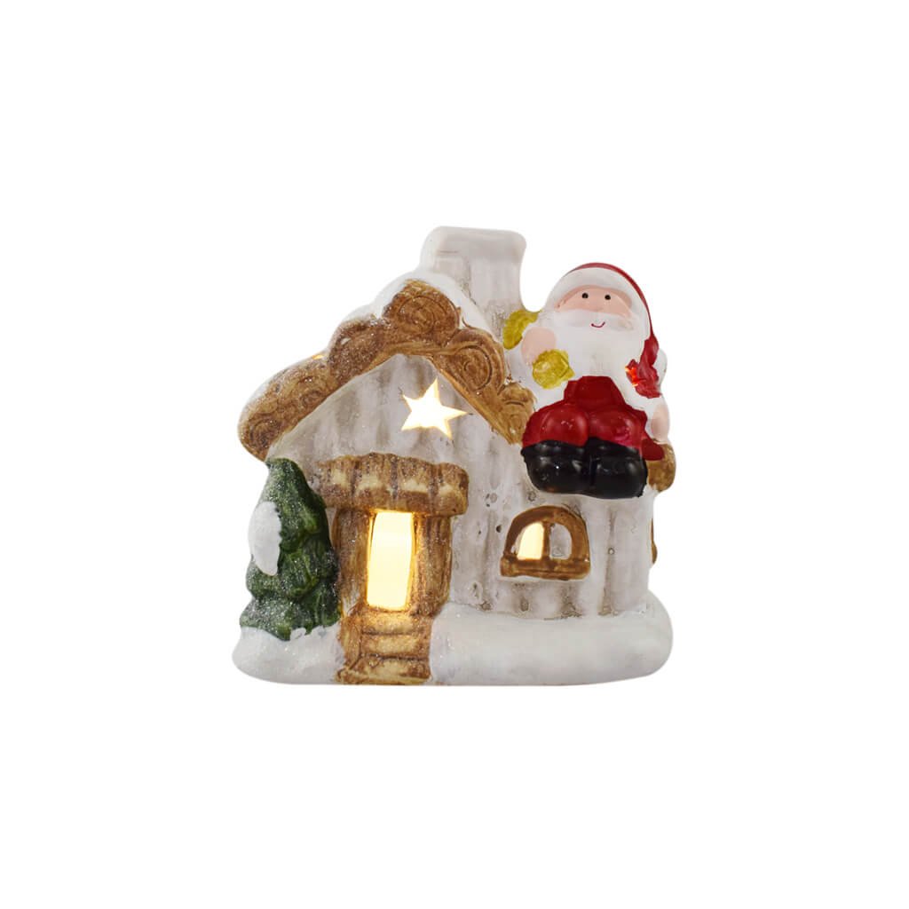 enfeite natalino ceramica casa chamine com led 12 cm master christmas5500 1