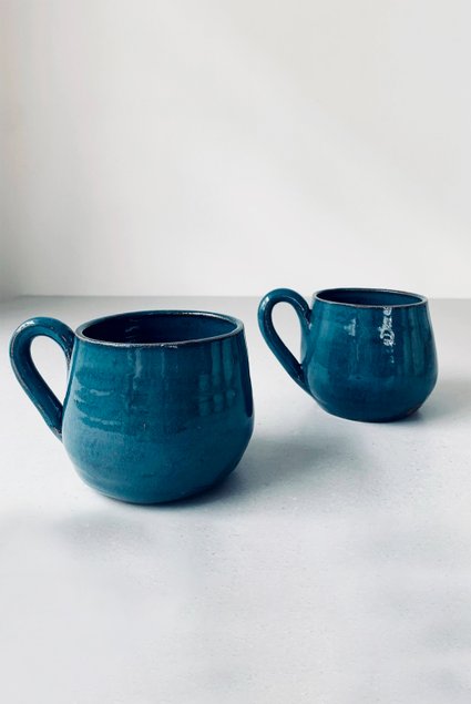 xicara cafezao 250ml ceramica artesanal azul1