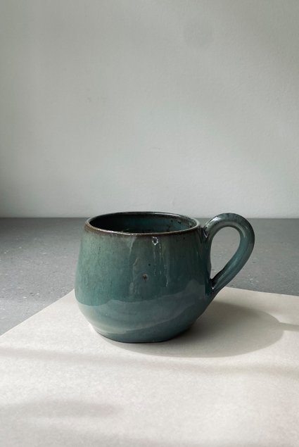 xicara cafezao 250ml ceramica artesanal verde1