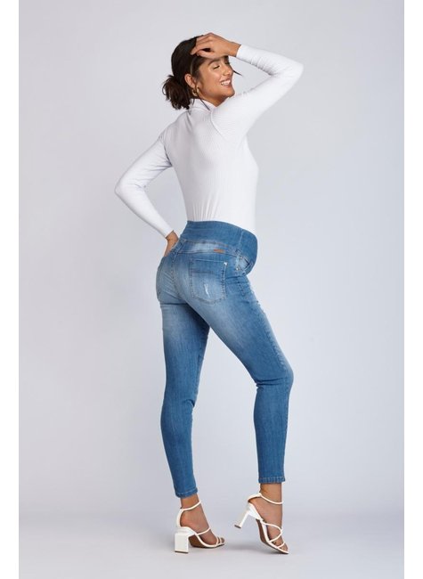 Calça jeans para gestante fit for me momentos lunender 20332 - Calça Jeans  Feminina - Magazine Luiza