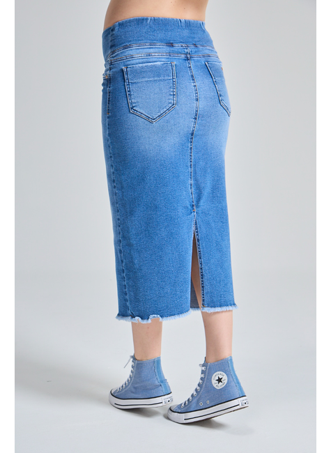 Saia jeans clearance para gestante