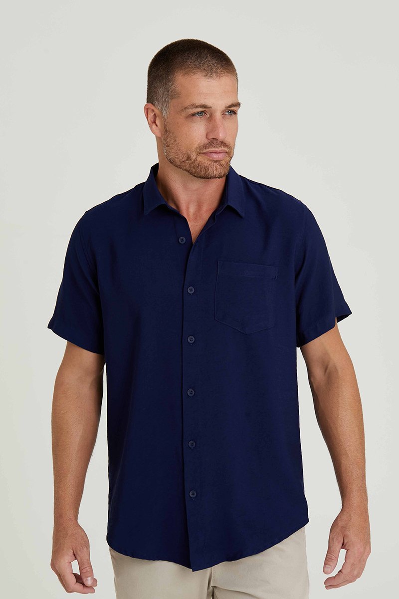 06 camisa viscose basico azul marinho