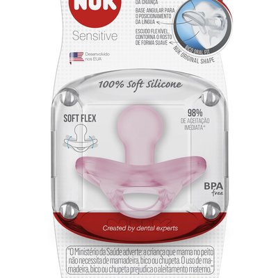 Chupeta Sensitive Soft 100% Silicone Boy S1 (0 a 6 meses) – NUK - Medical