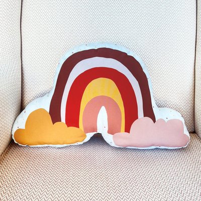 almofada decorativa coracao de mae para quarto infantil por do sol arco iris 01