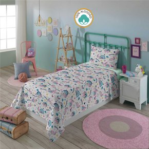 Jogo de Cama Infantil 2 Peças Patrulha Canina Menina 1,40m x 2,20m