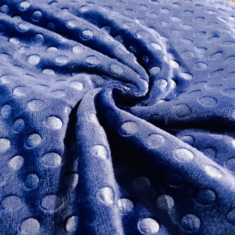 Forro em tecido polar Chintex 1075 azul-marinho com fecho de correr e cordão