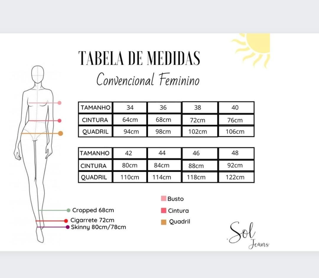 tabela medidas sol jeans