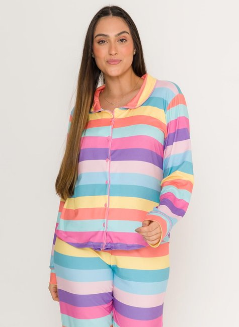 pijama americano feminino adulto daisydays colours manga longa 1