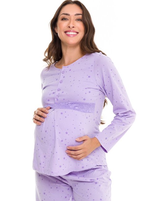 pijama feminino adulto daisydays lavender manga longa 1