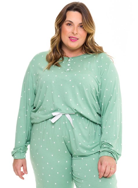 pijama feminino adulto plus daisydays aquamarine 1