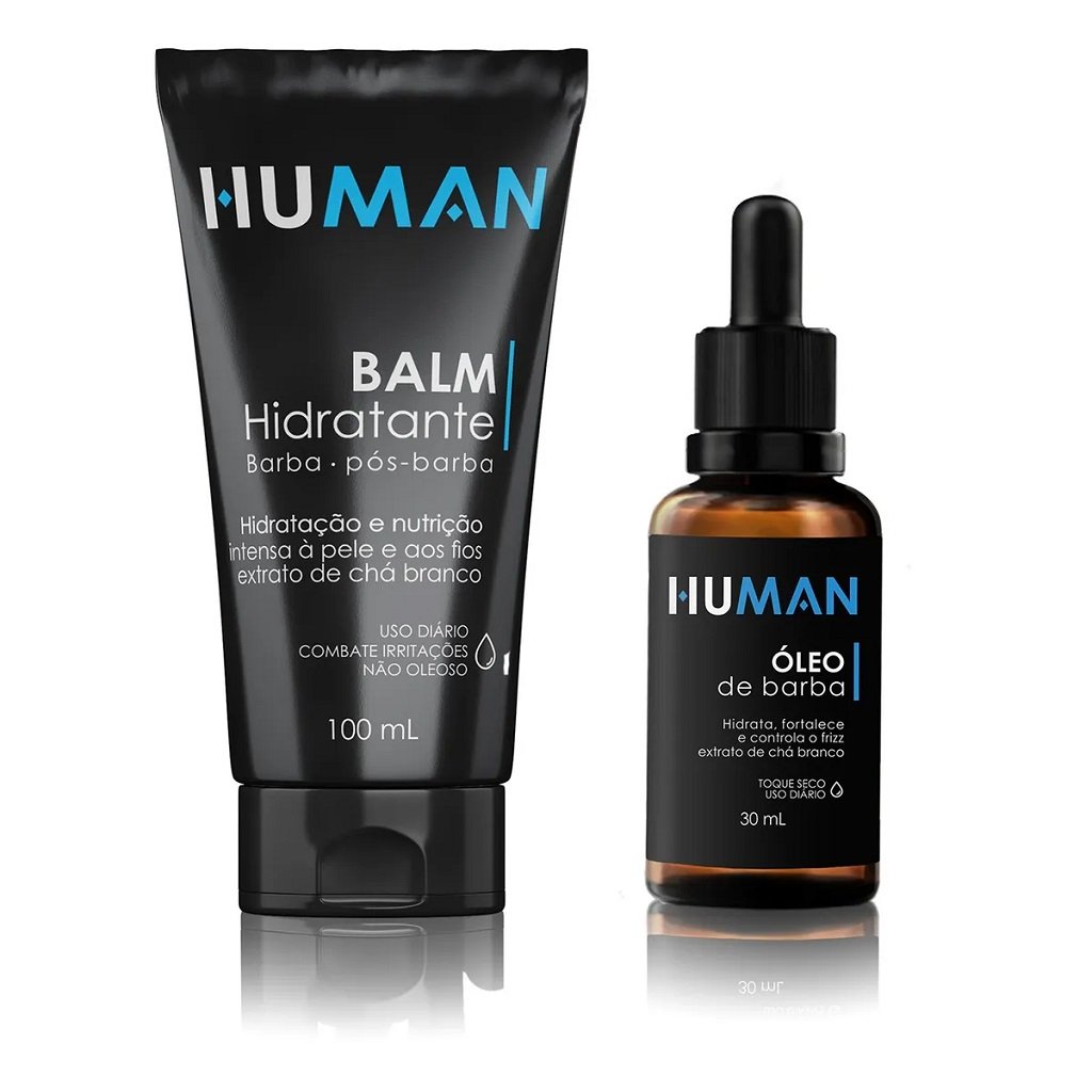 Kit para Barba Balm e leo Hidratante Human Evidence