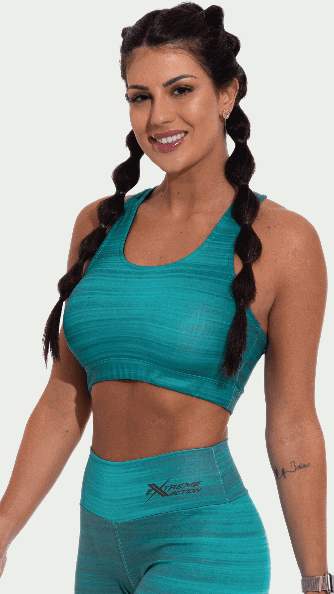 Conjunto Feminino Extreme Training Verde Rajado 1673