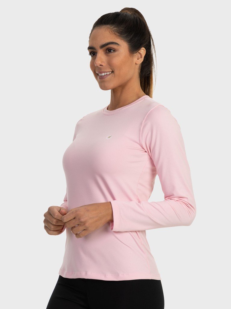 feminina t shirt thermo rosa lateral c n