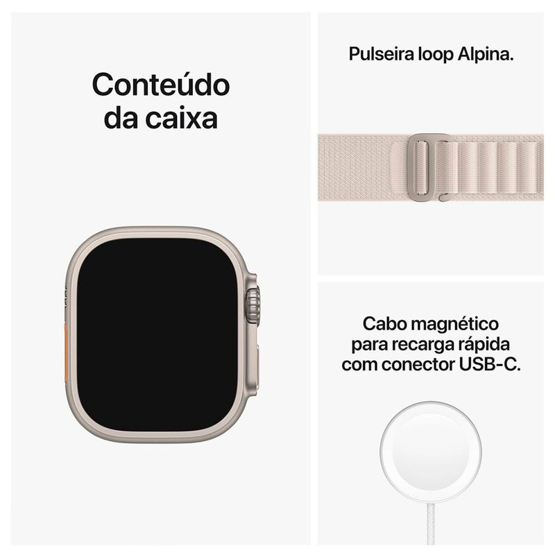 Apple Watch Ultra 2 GPS + Cellular • Caixa de titânio – 49 mm • Pulseira  Oceano azul