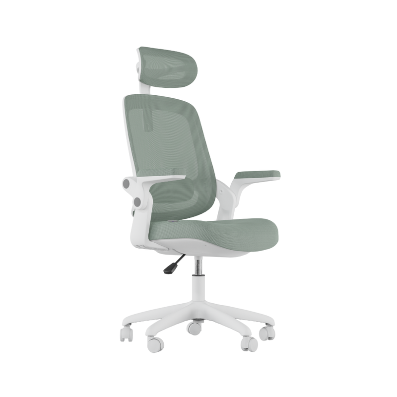cadeira de escritorio ergonomica elements astra branca e verde 01
