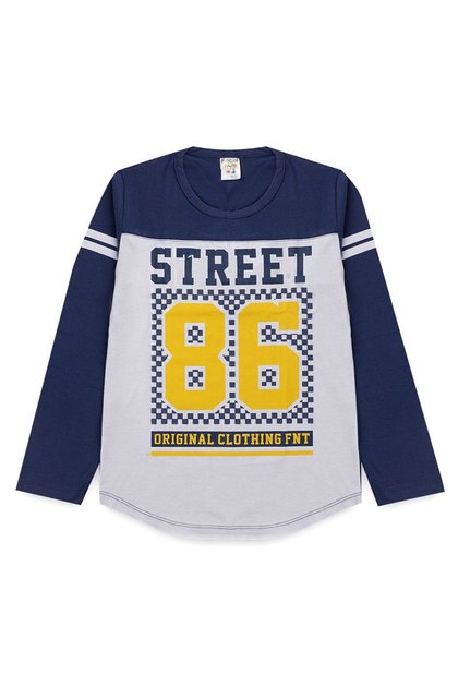 Camiseta Infantil Menino Street 86 Marinho/Branca