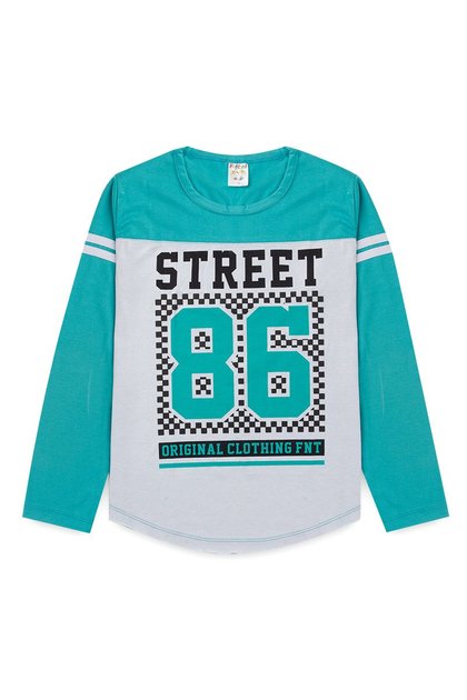 Camiseta Juvenil Menino Street 86 Verde/Branco